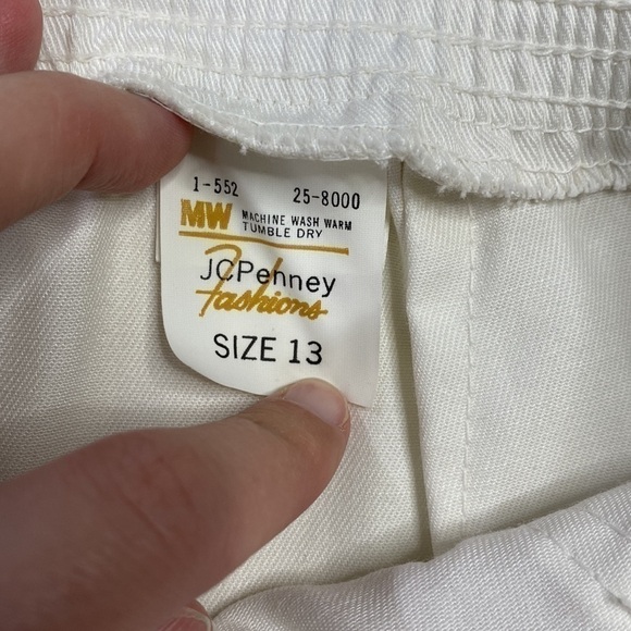 Vintage JcPenny Fashions White Polyester Drawstring Pants Size 13 (28x34) NWT - Picture 11 of 16